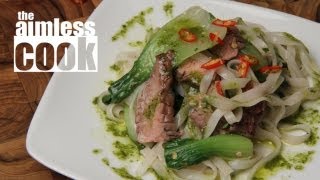 Thai Inspired Beef Salad with Rice Noodle Recipe [upl. by Flanders763]