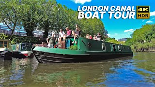 LONDON Boat Tour 🇬🇧  Canal Boat Tour 🛶  Cruise the Regents Canal from Little Venice to Camden [upl. by Ahsirk]