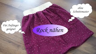 Rock nähen ohne Schnittmuster I Tutorial [upl. by Arehsat]