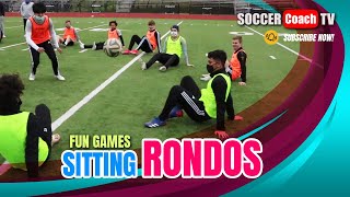 SoccerCoachTV  Fun Sitting Rondo Games [upl. by Rosenblatt]