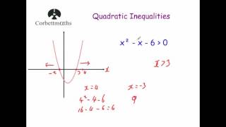 Quadratic Inequalities  Corbettmaths [upl. by Enitsrik]