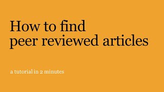 How to find peer reviewed articles new version [upl. by Fabian]