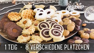 1 Teig  8 Plätzchen  lecker und schnell viele Plätzchen backen [upl. by Danyelle860]