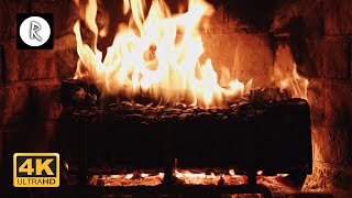 🔥 Crackling Fireplace w Snowstorm Blizzard amp Howling Winds Outside  Relaxing Sounds for Sleep 4K [upl. by Hpejsoj442]