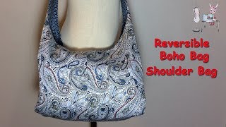 DIY Reversible Boho Bag  Shoulder Bag  Crossbody Bag Tutorial [upl. by Aneeled]