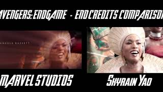 Avengers Endgame 2019  End Credits COMPARISON [upl. by Nillad]