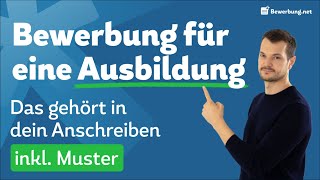 Bewerbung schreiben für eine Ausbildung  So geht es richtig Vorlagen  Muster [upl. by Atsirak]