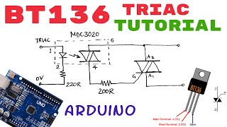 BT136 Triac Tutorial  How to use  Pinout [upl. by Ymassej]