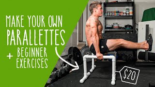 DIY Parallettes and Beginner Parallettes Exercises [upl. by Attolrac]