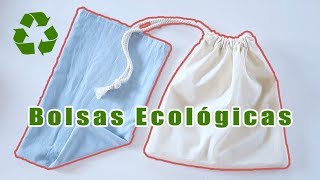 ¿Cómo hacer Bolsas de tela Reutilizables  Tutorial  DIY Bolsas Ecológicas [upl. by Sualkin]