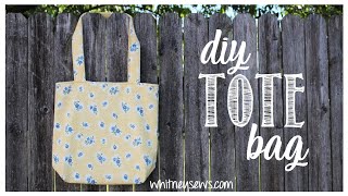 DIY Tote Bag  Beginner Sewing Tutorial  Whitney Sews [upl. by Tillford282]