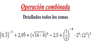 Operación combinada  Números Racionales y Enteros  Potencia y Raíz 5 [upl. by Recha]