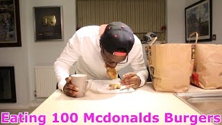 Eating 100 McDonalds Burgers [upl. by Aihsal]