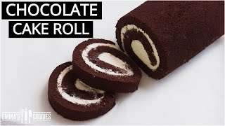 THE BEST Chocolate Cake Roll Chocolate Swiss Roll Recipe [upl. by Nilson]