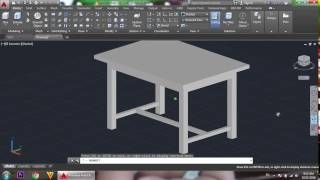 AutoCAD 3D AutoCAD Training Table 3D How to Create Table 3D Modeling [upl. by Fowler]