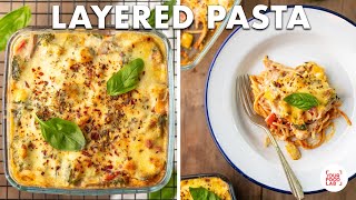 Layered Red Sauce Pasta with Vegetables in White Sauce Recipe  Baked Spaghetti  Chef Sanjyot Keer [upl. by Tihor]