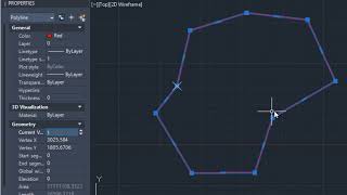 Modify Polyline Vertices in AutoCAD Edit Vertex Coordinates direction length clockwise Reverse [upl. by Annehsat214]