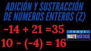 Adición y sustracción de Números Enteros ADICION Y SUSTRACCION EN Z [upl. by Ihcego]