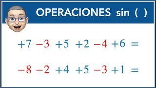 Operaciones con números enteros sin paréntesis [upl. by Aynna495]