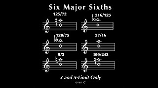 Six Microtonal Major Sixths Over C 5Limit Version in Just Intonation [upl. by Donella242]