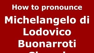 How to pronounce Michelangelo di Lodovico Buonarroti Simoni ItalianItaly  PronounceNamescom [upl. by Perusse]