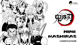 Compilation Drawing All Hashiras from Kimetsu No Yaiba [upl. by Relyks623]