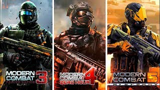 Modern Combat 3 vs Modern Combat 4 vs Modern Combat 5 Comparison Which one is better [upl. by Yecies305]