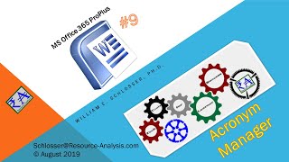 Acronym Manager in MS Word Documents [upl. by Cowie]