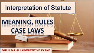 Interpretation of Statute I Meaning I Rules I Case Laws [upl. by Aiehtela542]