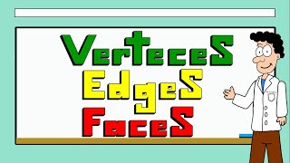 Vertices edges and faces for kids 3D shapes [upl. by Ayle]