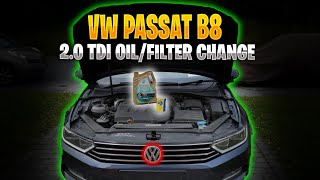 VW Passat B8 Oil Change VAG 20TDI 2014  2020 [upl. by Dleifyar]