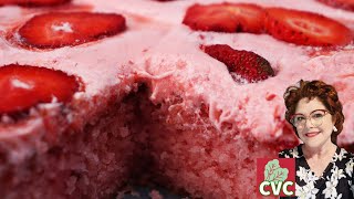 THE BEST Strawberry Cake  1970s Strawberry JellO Cake Recipe [upl. by Melda650]