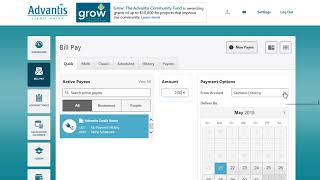 Online Banking  Bill Pay  Advantis Credit Union [upl. by Hareema]