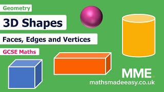 Geometry  3D Shapes Faces Edges and Vertices [upl. by Oigroig]