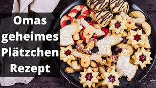 Omas geheimes Plätzchen Rezept  1 Teig für 5 Plätzchen [upl. by Aleetha]