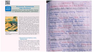 Notes For Class 12 History Ch8 Peasants Zamindars and the State Agrarian Society [upl. by Anirahtak]