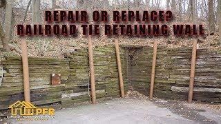 REPAIR OR REPLACE RAILROAD TIE RETAINING WALL CHARLOTTE NC [upl. by Yalhsa]