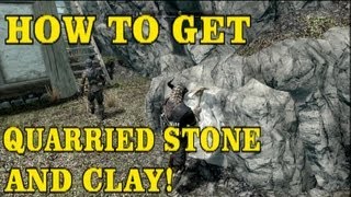 Skyrim Hearthfire DLC How to get Quarried Stone and Clay [upl. by Kam]