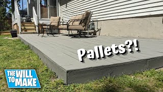 BudgetFriendly DIY Platform Deck Building with Pallets and Fence Pickets [upl. by Kenimod162]