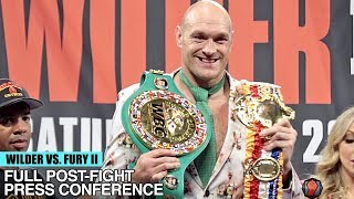 TYSON FURYS FULL POST FIGHT PRESS CONFERENCE VS DEONTAY WILDER 2  WILDER FURY 2 POST FIGHT [upl. by Smada]