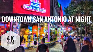 Walking around Downtown at Night  San Antonio Texas USA [upl. by Ggerg]