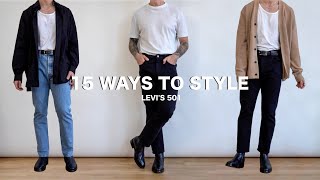 15 Ways To Style Levis 501 Jeans  Mens Fashion [upl. by Darcey]