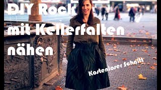 DIY Rock nähen mit Kellerfalte  EASY  kostenlose Schnittanleitung [upl. by Aserat31]