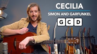 Play Cecilia on guitar  JUST 3 CHORDS Simon amp Garfunkel [upl. by Cirederf319]