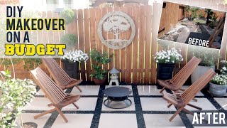 DIY BACKYARD PATIO MAKEOVER ON A BUGET  SMALL SIDE PAVER FROM START TO FINISH  DIY PATIO PAVERS [upl. by Aihseyn215]