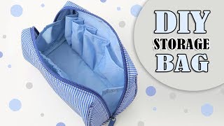 INDISPENSABLE DIY ZIPPER POUCH BAG IDEA  So Useful Purse Storage Bag Tutorial Cut amp Sew Method [upl. by Nwahsauq]